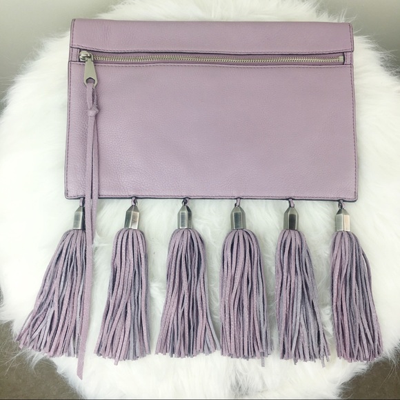 Rebecca Minkoff Handbags - Rebecca Minkoff Lavender Leather tassel clutch bag
